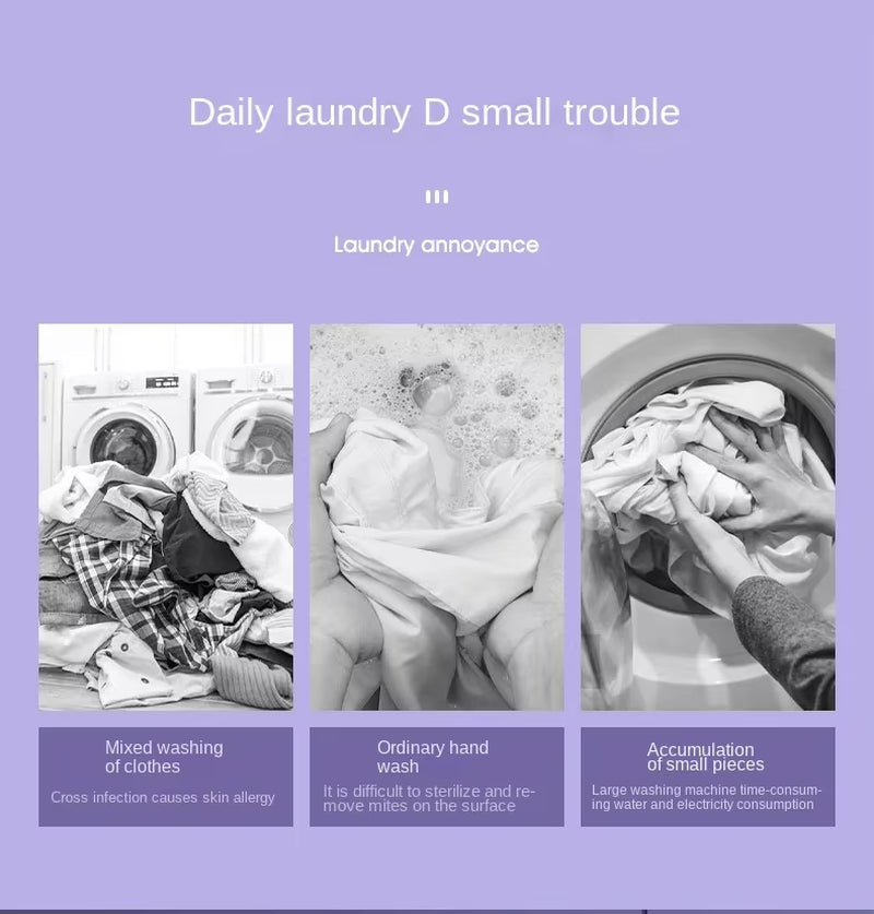 8L Portable Small Foldable Washing Machine with Spin Dryer for Socks Underwear Panties Washer Household Mini Washing Machine