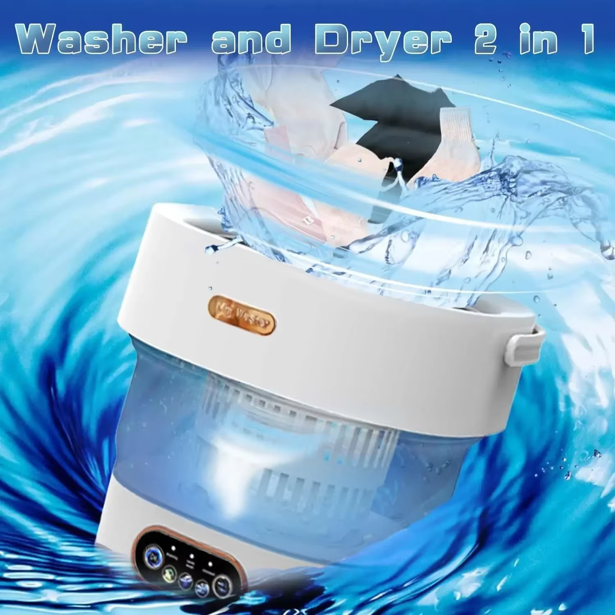 15L Portable Washing Machine Folding Large Capacityclothes Spin Dryer Bucket Travel Underwear Panties Socks Foldable Mini Washer