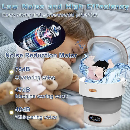 15L Portable Washing Machine Folding Large Capacityclothes Spin Dryer Bucket Travel Underwear Panties Socks Foldable Mini Washer