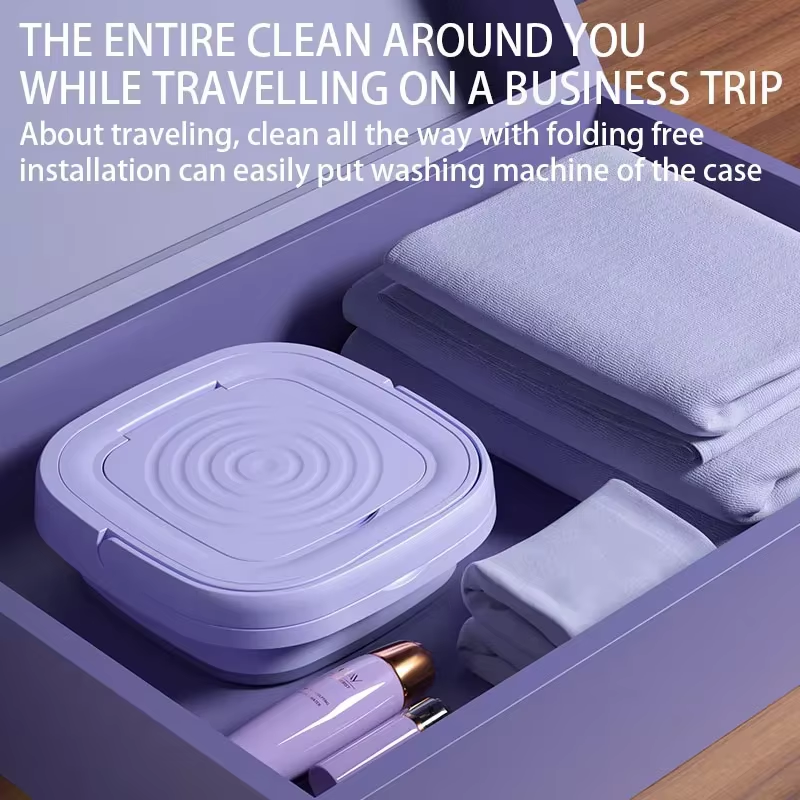 8L Portable Small Foldable Washing Machine with Spin Dryer for Socks Underwear Panties Washer Household Mini Washing Machine