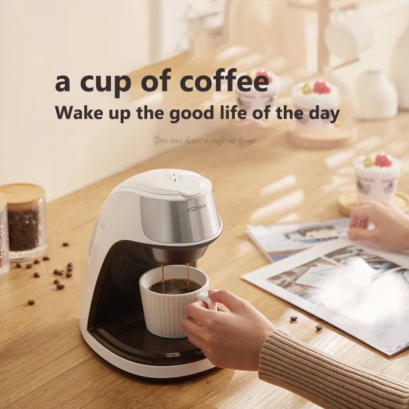 Fully Automatic Mini Coffee Maker for Home and Office - Portable American Style Coffee Machine