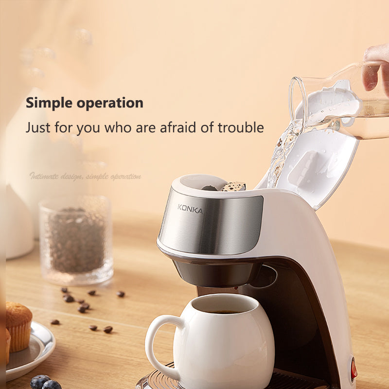 Fully Automatic Mini Coffee Maker for Home and Office - Portable American Style Coffee Machine